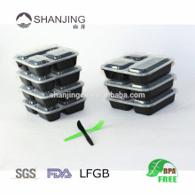 China Factory 3 compartments reusable plastic food container